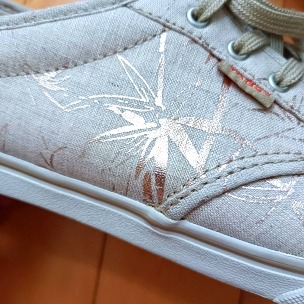 VANS Atwood Casual Athletic Shoes Sneakers Beige with Gold Palms size 8 - Picture 8 of 15